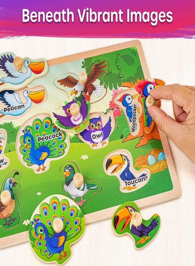 SYNARRY Wooden Puzzles for Toddlers 1-3, 6XSET Animals Puzzles for Toddlers 2-4 with Rack, Toddler Puzzles Ages 2-4, Toddler Valentines Day Easter Basket Stuffers Gifts Toys for Boys Girls - Image 3